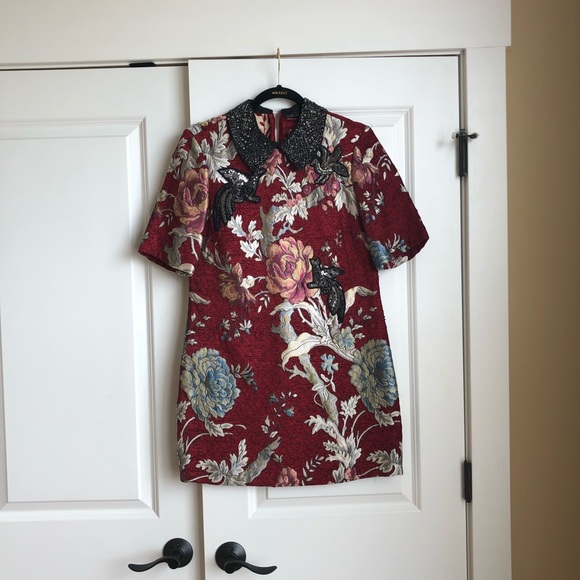 jacquard patches dress by zara